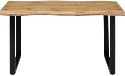 HELA Essgruppe »GISELLE Esszimmer, Essgruppe, Sitzgruppe« Set, 5er Set, Tisch plus 4 Stühle, 5 Stk. tlg. Esstisch U-Gestell Metall, Tischplatte mit Baumkante, OTTOs Choice