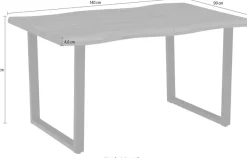 HELA Essgruppe »GISELLE Esszimmer, Essgruppe, Sitzgruppe« Set, 5er Set, Tisch plus 4 Stühle, 5 Stk. tlg. Esstisch U-Gestell Metall, Tischplatte mit Baumkante, OTTOs Choice