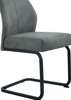 HELA Essgruppe »ILLER Tisch 140x90 cm« Set, 5 tlg. 5tlg., Baumkante 46mm, X-Gestell, Schwingstuhl, Federkorb