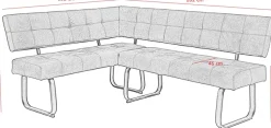 HELA Essgruppe »RUHR« 4 Stk. tlg. Kufentisch 140x90 cm, Schwingstuhl und Bank mit Federkorb, Komfortsitz