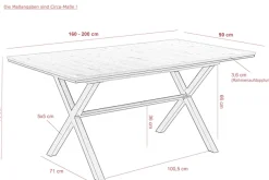 HELA Essgruppe Set, 5 Stk. tlg. Ausziehbar 160 - 200 cm, Sessel 360° drehbar