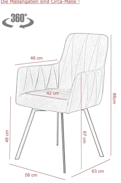 HELA Essgruppe Set, 5 Stk. tlg. Ausziehbar 160 - 200 cm, Sessel 360° drehbar