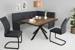 HELA Essgruppe »SPREE« 4 Stk. tlg. Esstisch 140x90 cm mit Dickkante, Microfaserbezug,