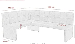 HELA Essgruppe »SPREE« 4 Stk. tlg. Esstisch 140x90 cm mit Dickkante, Microfaserbezug,