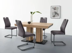HELA Essgruppe »Tisch ausziehbar 140 -220 cm,« Set, 5 Stk. tlg. Belastbarkeit 140 KG, bequem gepolstert mit Griff