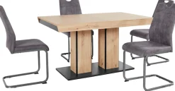 HELA Essgruppe »Tisch ausziehbar 140 -220 cm,« Set, 5 Stk. tlg. Belastbarkeit 140 KG, bequem gepolstert mit Griff