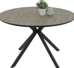 HELA Esstisch »PETRA« 1 Stk. tlg. rund, Schweizer Kante, MDF, Fischgrät Nachbildung