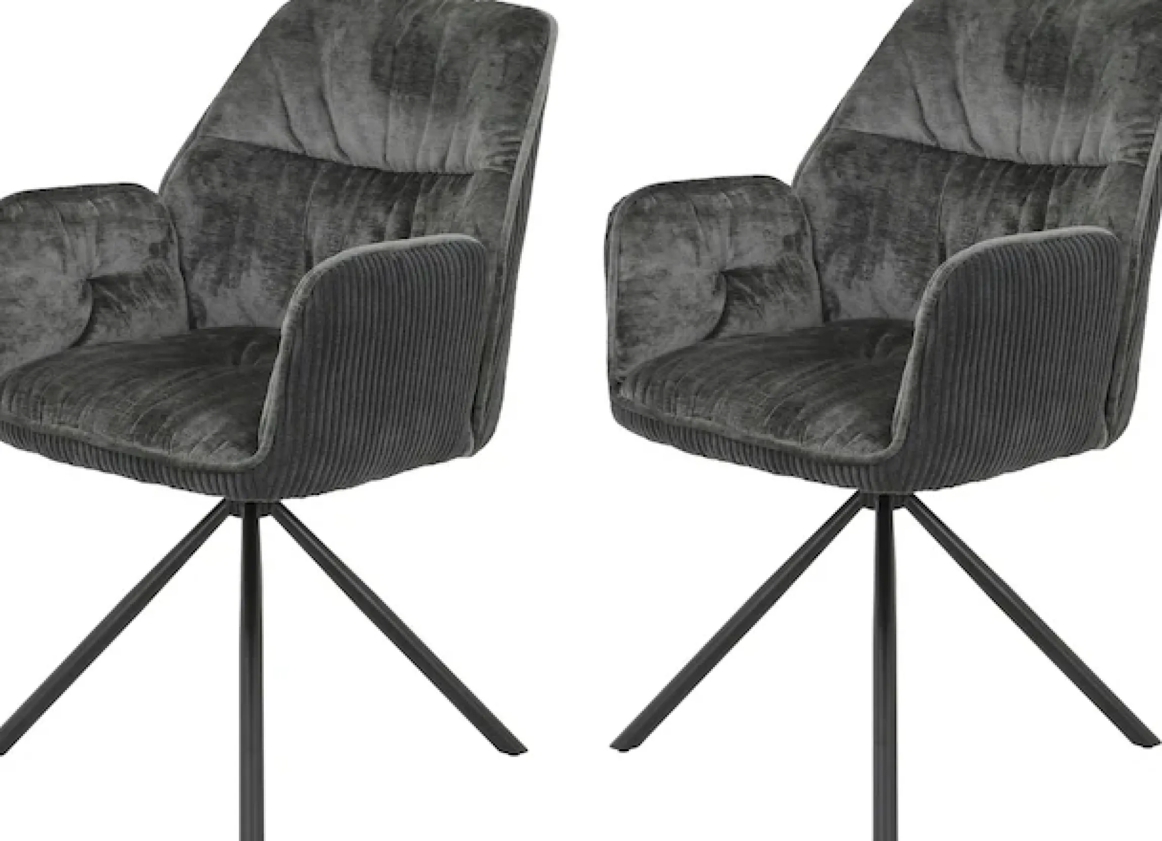 HELA Esszimmerstuhl »AMIRA drehbar« (Set) 2 Stk.Auto-Return 270°, Materialmix Cord/Samtvelours