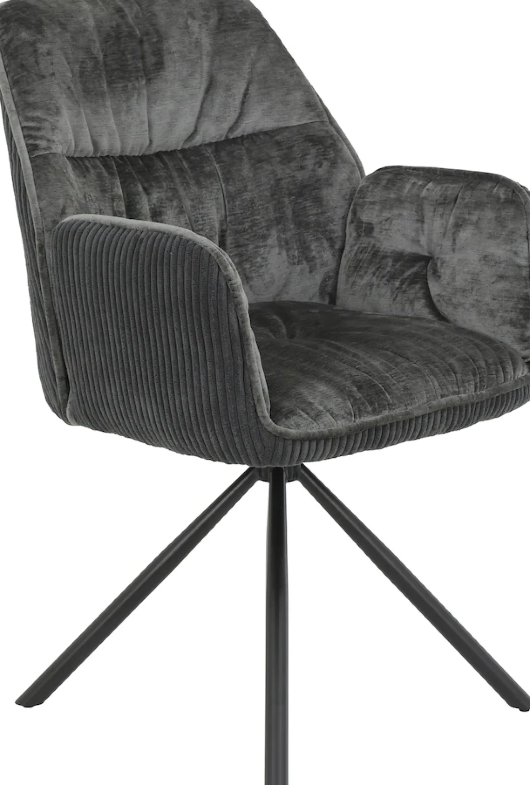 HELA Esszimmerstuhl »AMIRA drehbar« (Set) 2 Stk.Auto-Return 270°, Materialmix Cord/Samtvelours