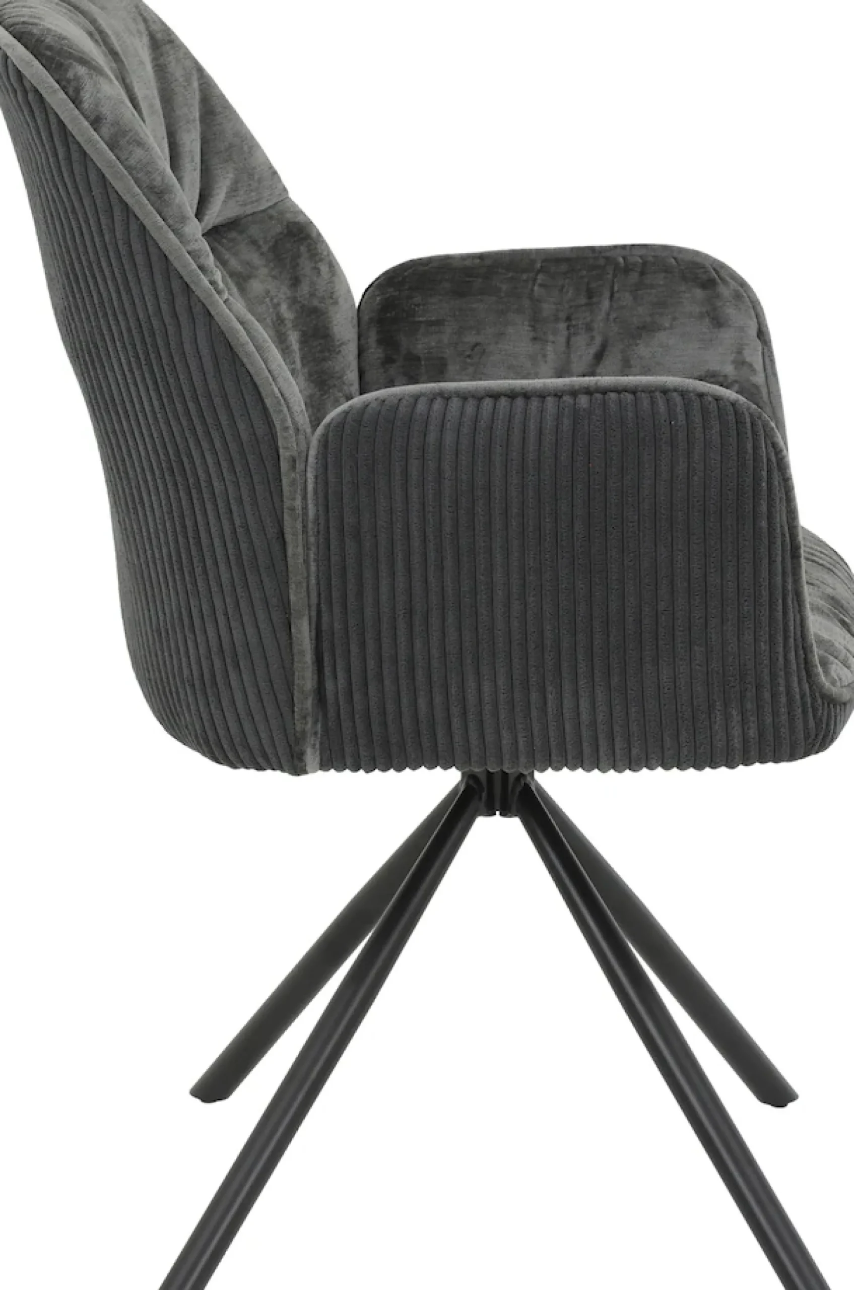 HELA Esszimmerstuhl »AMIRA drehbar« (Set) 2 Stk.Auto-Return 270°, Materialmix Cord/Samtvelours