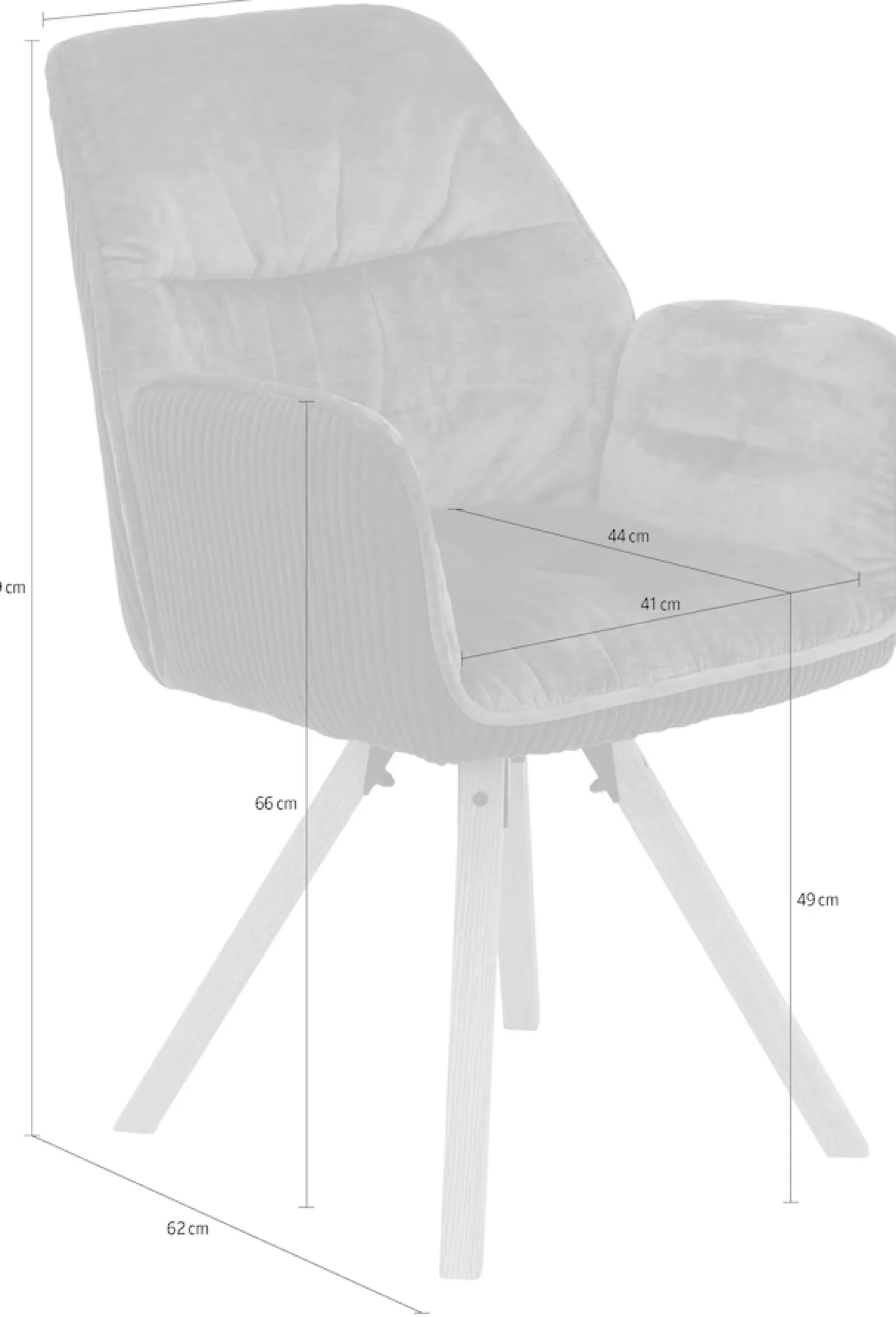 HELA Esszimmerstuhl »AMIRA drehbar« (Set) 2 Stk.Auto-Return 270°, Materialmix Cord/Samtvelours