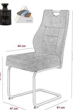 HELA Esszimmerstuhl »Linda S Schwingstuhl« (Set) 1 Stk.mit Taschenfederkern Sitz, mit 140KG belastbar, Freischwinger