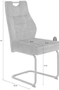 HELA Esszimmerstuhl »Linda S Schwingstuhl« (Set) 1 Stk.mit Taschenfederkern Sitz, mit 140KG belastbar, Freischwinger