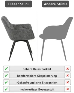 HELA Esszimmerstuhl »Mara« (Set) 2 Stk.Drehstuhl, Teddy Bezug, Webstoff oder Samtvelours