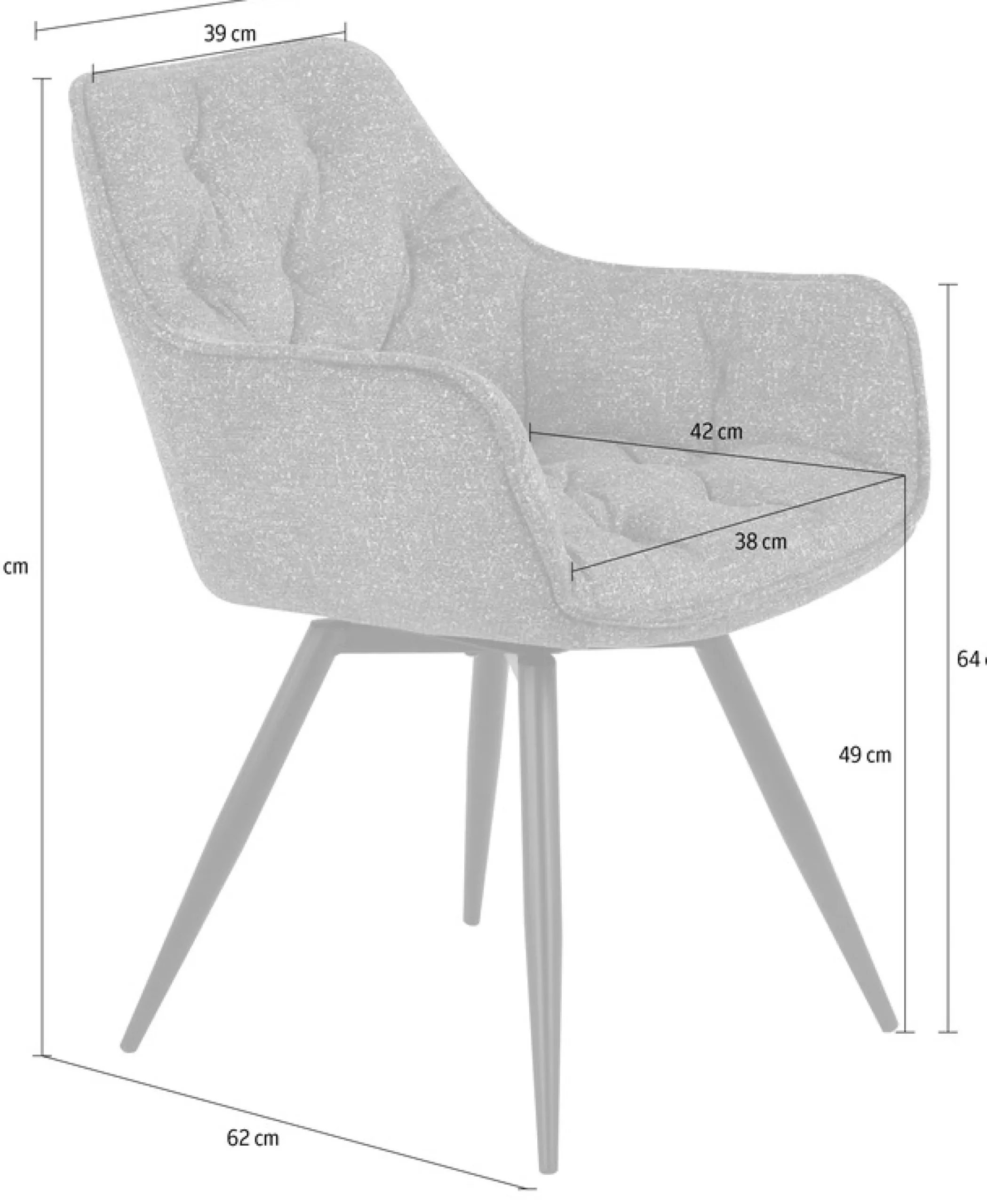 HELA Esszimmerstuhl »Mara« (Set) 2 Stk.Drehstuhl, Teddy Bezug, Webstoff oder Samtvelours