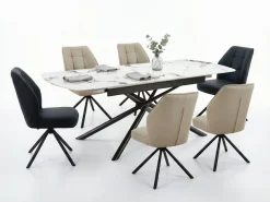 HELA 4-Fußstuhl »BRAGA« () 1 Stk.XL Sitzbreite, 360° drehbar mit Auto-Return, Echtleder