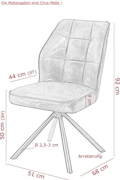 HELA 4-Fußstuhl »BRAGA« () 1 Stk.XL Sitzbreite, 360° drehbar mit Auto-Return, Echtleder