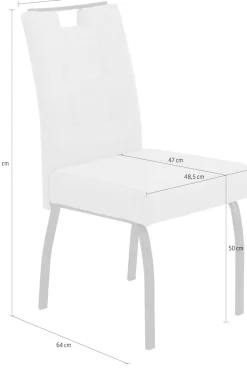 HELA 4-Fußstuhl »LINZ, Esszimmerstuhl, Komfortstuhl« (Set) 2 Stk.XL-Sitz,elegante Griffleiste,Komfortsitz mit Federkern,140kg belastbar