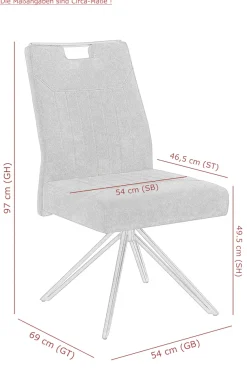 HELA 4-Fußstuhl »MAGGY« () 1 Stk.XXL Sitzbreite, 360° drehbar, V-Fuß, Federkorb, 200kg belastbar