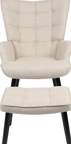 HELA Loungesessel »PAROS« Set, Sessel mit Hocker, 2 Stk. tlg. Sessel mit Hocker;Loungesessel;4-Fuß Massiv;Webstoff;Armlehnen