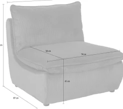 HELA Loungesessel »RHODOS« 1 Stk. tlg. Sessel;gepolstert;aufgesetztes Kissen;Microfaser;Breitcord