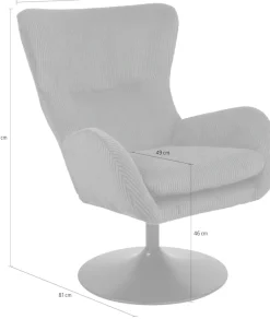 HELA Loungesessel »SAMOS« 1 Stk. tlg. Sessel;drehbar;Trompetengestell;Microfaser Breitcord;Armlehnen