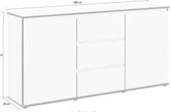 HELA Sideboard »Ariana« mit angeschrägten Griffmulden, Breite 160 cm