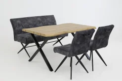 HELA Sitzbank »PORTO« 1 Stk. tlg. Einzelbank mit Rücken, X-Gestell, Federkorb, Vintage Velvet Optik
