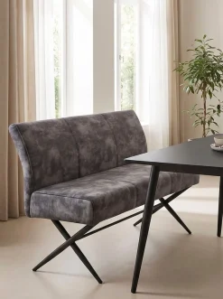 HELA Sitzbank »PORTO« 1 Stk. tlg. Einzelbank mit Rücken, X-Gestell, Federkorb, Vintage Velvet Optik
