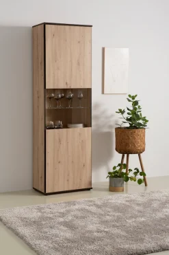 HELA Vitrine »Ariana« mit angeschrägten Griffmulden, Höhe 195 cm
