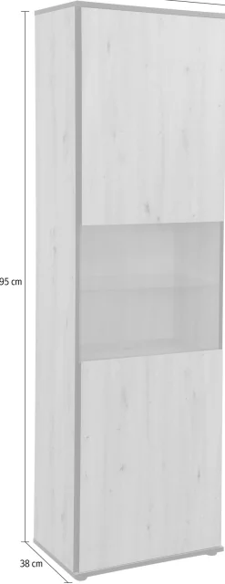 HELA Vitrine »Ariana« mit angeschrägten Griffmulden, Höhe 195 cm