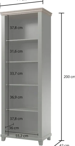 Helvetia Aktenregal »Evora, Breite 71cm, Bücherregal« Bücherschrank mit 5 Fächern, Standregal
