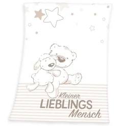 Herding Babydecke »Kleiner Lieblingsmensch« mit Teddy und Schaf, Kuscheldecke