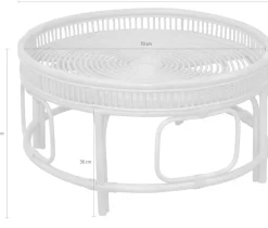 HOFMANN LIVING AND MORE Couchtisch Rattan-Couchtisch mit oder ohne Glasplatte lieferbar