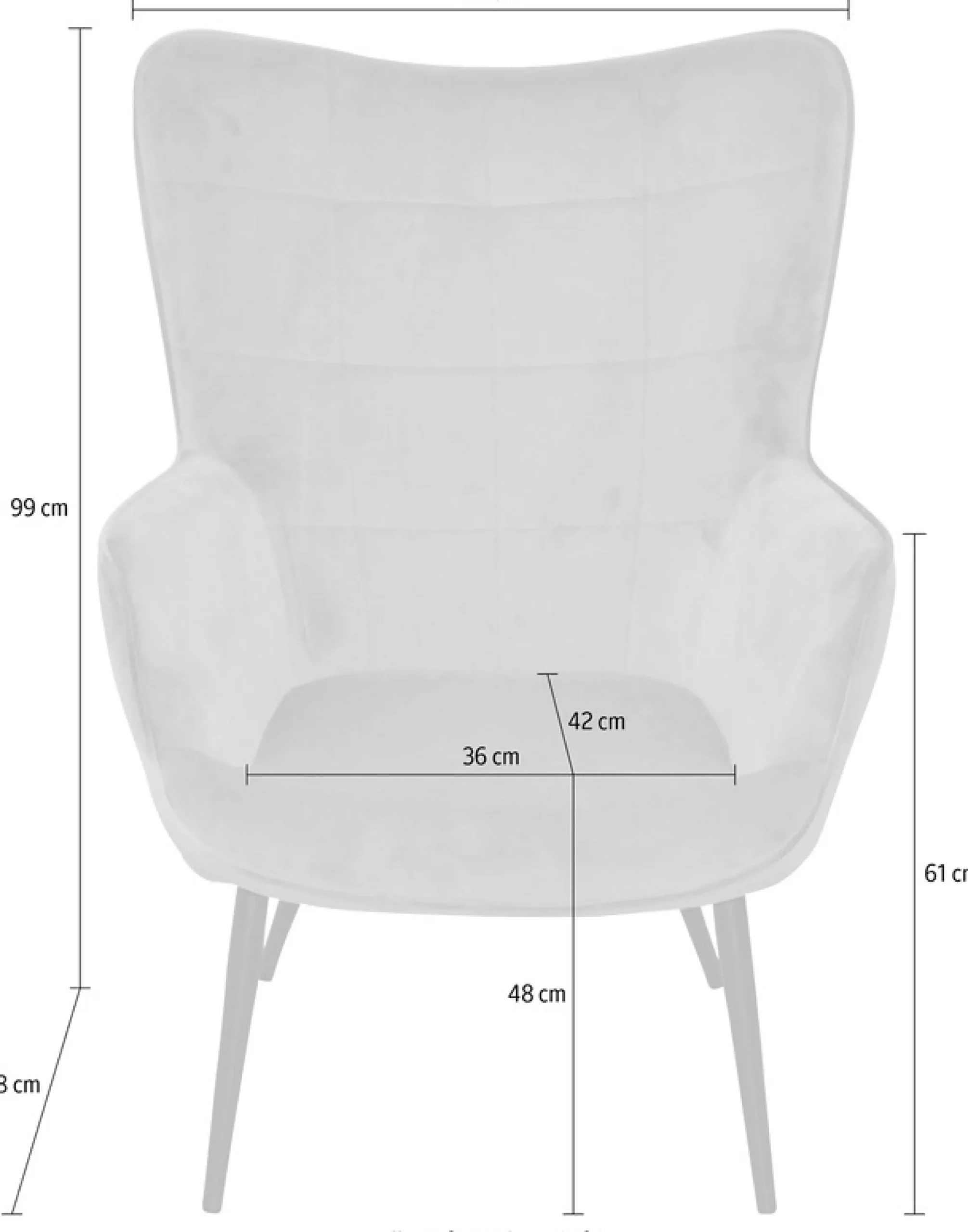 HOFMANN LIVING AND MORE Sessel »Jaro« Polstersessel mit Beinen aus Stahlrohr, schwarz lackiert