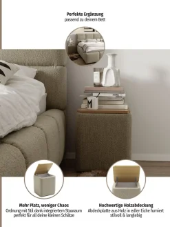 Home affaire Ablagetisch »Kyro, Stauraum mit Tischplatte Eiche, Breite 40 cm« Stylisch, handlich und praktisch für dein Schlafzimmer