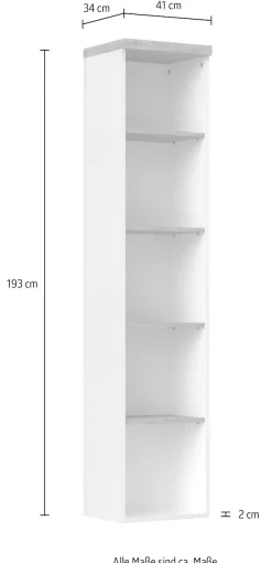 Home affaire Aktenregal »Easy, Bücherregal, Standregal, für Büro und Zuhause« Anti-Kipp-Schutz, Top 38 mm stark, 4 Böden, B/H 41/191 cm