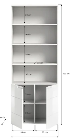 Home affaire Aktenschrank »CAPRI, 2 Türen inkl. eingefasster Griffmulde, 5 Einlegeböden« Mehrzweckschrank, Aktenregal, Regal, Stauraumregal, Universalschrank