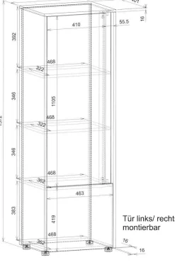 Home affaire Aktenschrank »CiTY/GiRON« Stauraumschrank zeitlos modern, wohnliches Home Office, Breite 50 cm