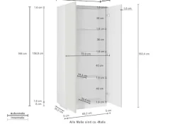 Home affaire Aktenschrank »Coro, Mehrzweckschrank, Büroschrank mit 2 Türen« & verstellbare Einlegeböden, Höhe 86 oder 166 cm, Made in Italy