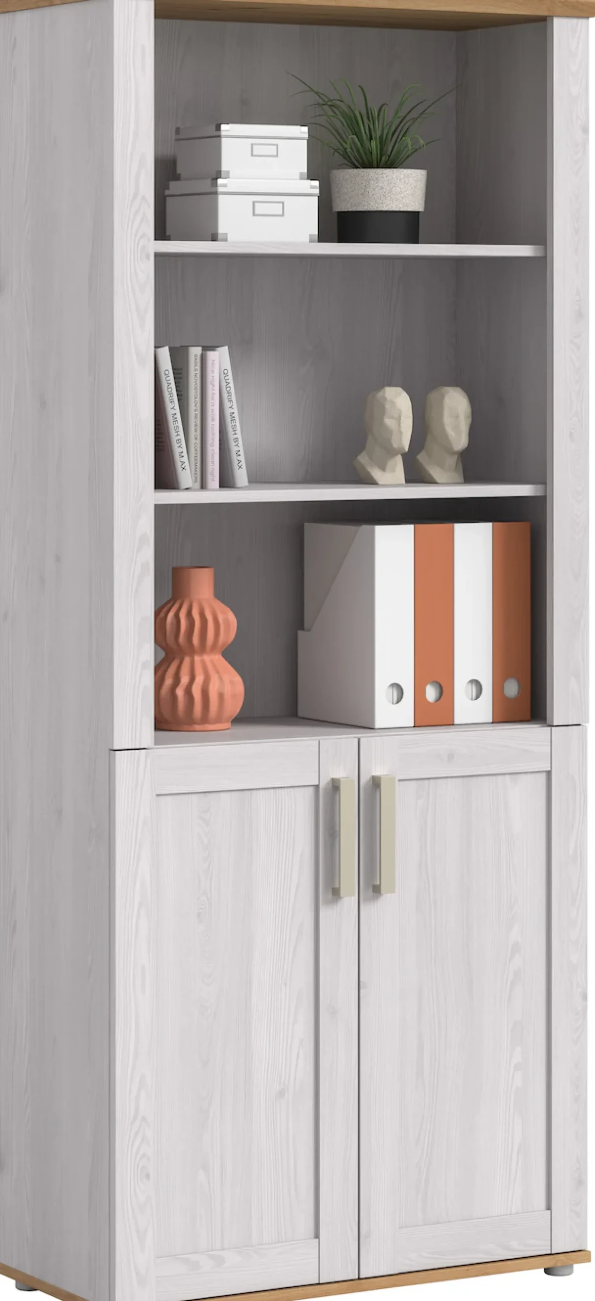 Home affaire Aktenschrank »COSENZA, Höhe, 193 cm, 2 Türen, 5 Fächer, 4 Fachböden« in Landhausoptik, mit weiteren Artikel der Serie kombinierbar,Büroschrank, Regal, Mehrzweckschrank, Universalschrank, Regal