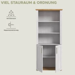 Home affaire Aktenschrank »COSENZA, Höhe, 193 cm, 2 Türen, 5 Fächer, 4 Fachböden« in Landhausoptik, mit weiteren Artikel der Serie kombinierbar,Büroschrank, Regal, Mehrzweckschrank, Universalschrank, Regal