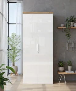 Home affaire Aktenschrank »Easy B/H 81/193 cm, Büroschrank, Mehrzweckschrank mit 2 Türen« abschließbar, 4 Böden, Metallgriffe, Top 38 mm stark