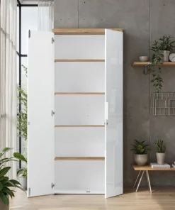 Home affaire Aktenschrank »Easy B/H 81/193 cm, Büroschrank, Mehrzweckschrank mit 2 Türen« abschließbar, 4 Böden, Metallgriffe, Top 38 mm stark