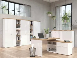 Home affaire Aktenschrank »Easy B/H 81/193 cm, Büroschrank, Mehrzweckschrank mit 2 Türen« abschließbar, 4 Böden, Metallgriffe, Top 38 mm stark