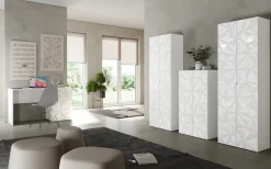 Home affaire Aktenschrank »Prisma, Breite 63 cm, Höhe 114 cm, 2 Türen (2 Einlegeböden)« Büroschrank, Mehrzweckschrank, Front mit Siebdruck
