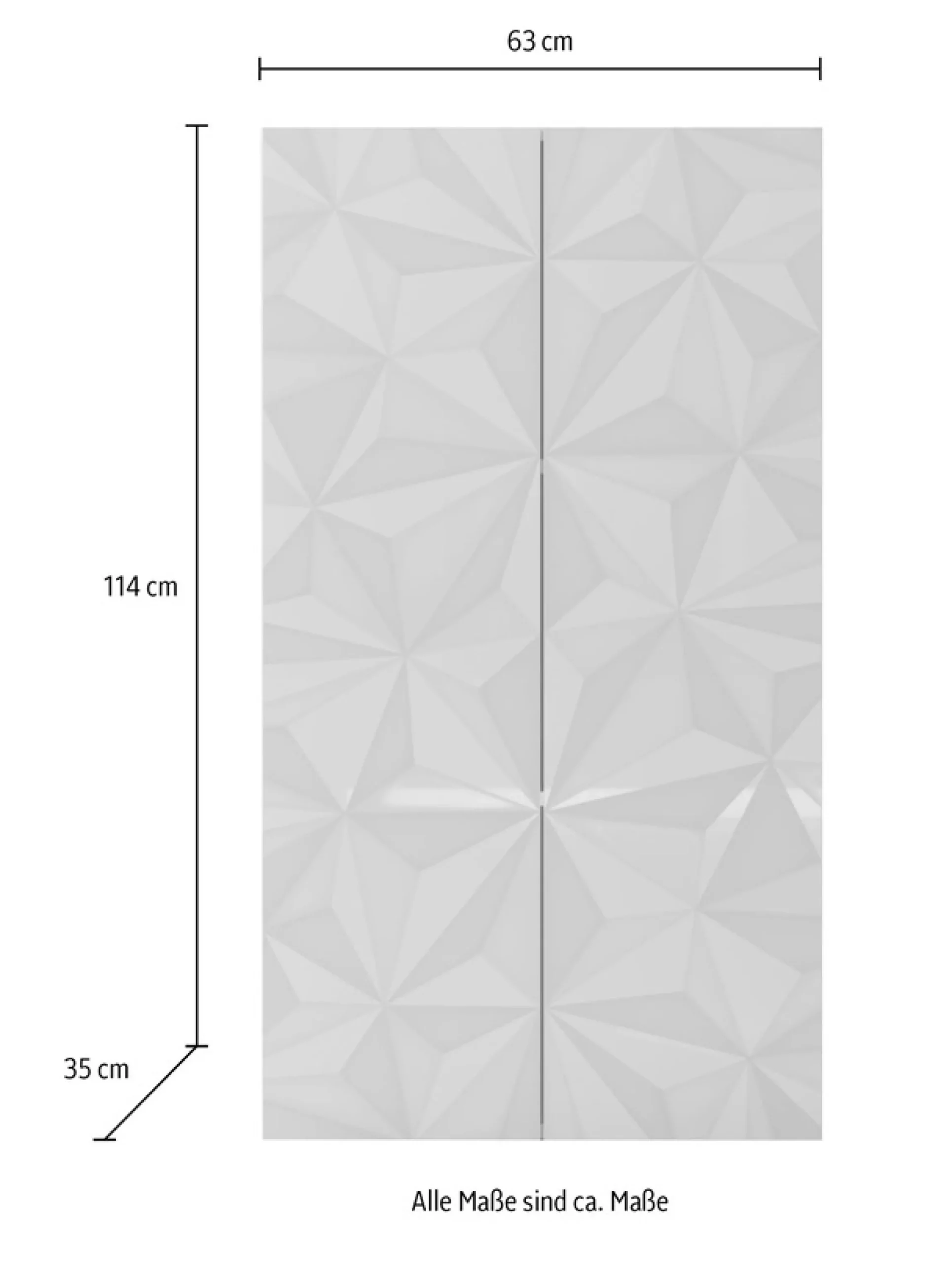 Home affaire Aktenschrank »Prisma, Breite 63 cm, Höhe 114 cm, 2 Türen (2 Einlegeböden)« Büroschrank, Mehrzweckschrank, Front mit Siebdruck