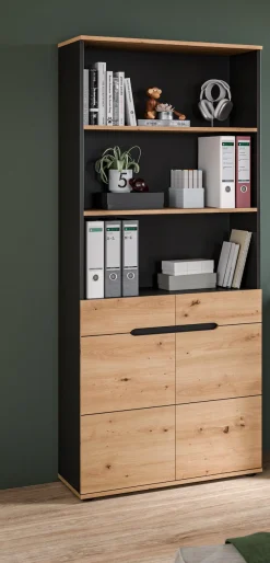Home affaire Aktenschrank »REHAT, Büroschrank« bietet viel Stauraum für ca. 35 Aktenordner,5 Fächer, 3 feste & 1 variabler Boden, Höhe: 190cm, Breite: 80cm