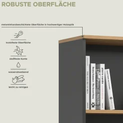 Home affaire Aktenschrank »REHAT, Büroschrank« bietet viel Stauraum für ca. 35 Aktenordner,5 Fächer, 3 feste & 1 variabler Boden, Höhe: 190cm, Breite: 80cm