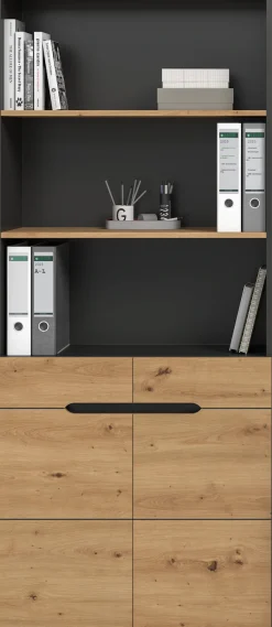 Home affaire Aktenschrank »REHAT, Büroschrank« bietet viel Stauraum für ca. 35 Aktenordner,5 Fächer, 3 feste & 1 variabler Boden, Höhe: 190cm, Breite: 80cm
